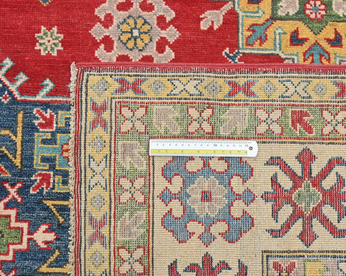 8x10 Red Kuba Afghan Hand Knotted Wool Area Rug